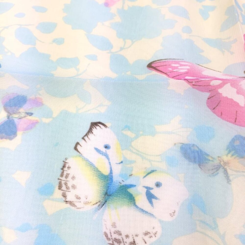 Ladies/Women's Lightweight Floral Print/Solid Color mixture Shawl Scarf For Spri - Picture 4 of 5